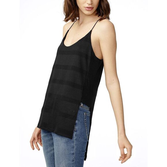 A|X Armani Exchange Womens Mesh High-Low Cami X-Small Black - Picture 4 of 4
